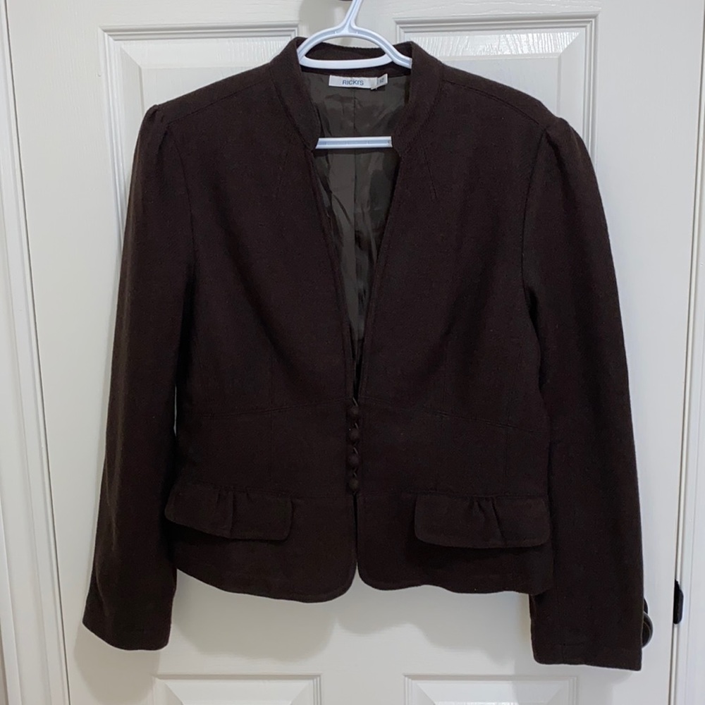 Ricki’s | Woman’s Brown Button Up Blazer - Size 12
